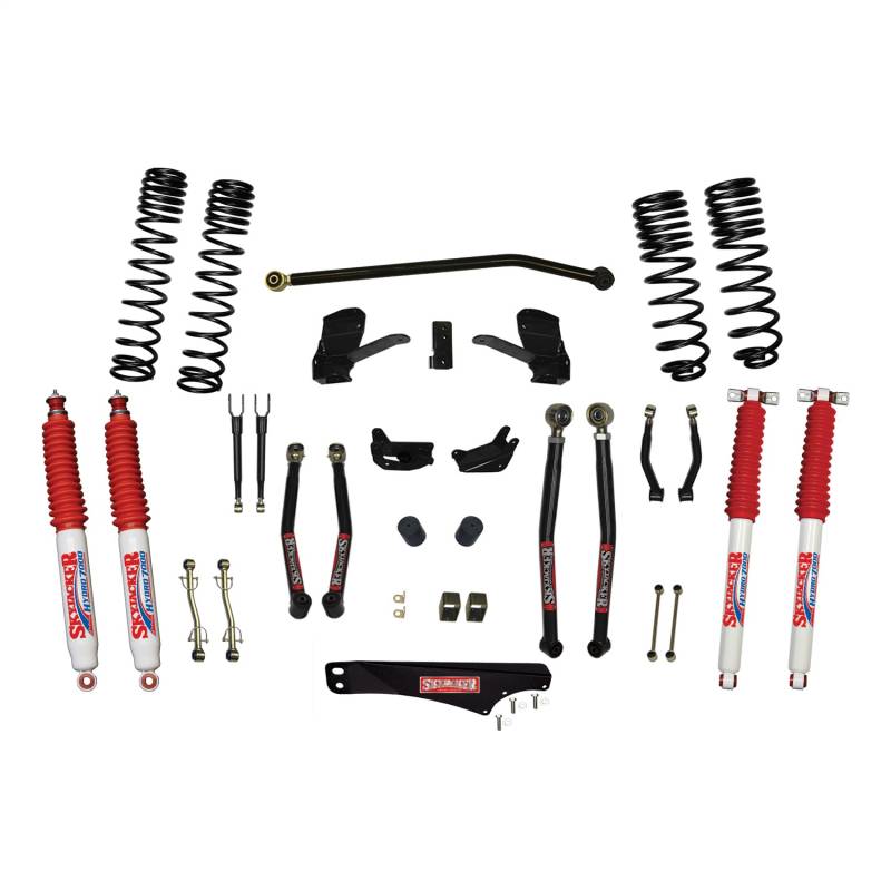 Skyjacker - Skyjacker 4 Inch Dual Rate Long Travel Long Arm Suspension Lift Kit/Hydro 7000 Shocks JK40LKLT-SX-H