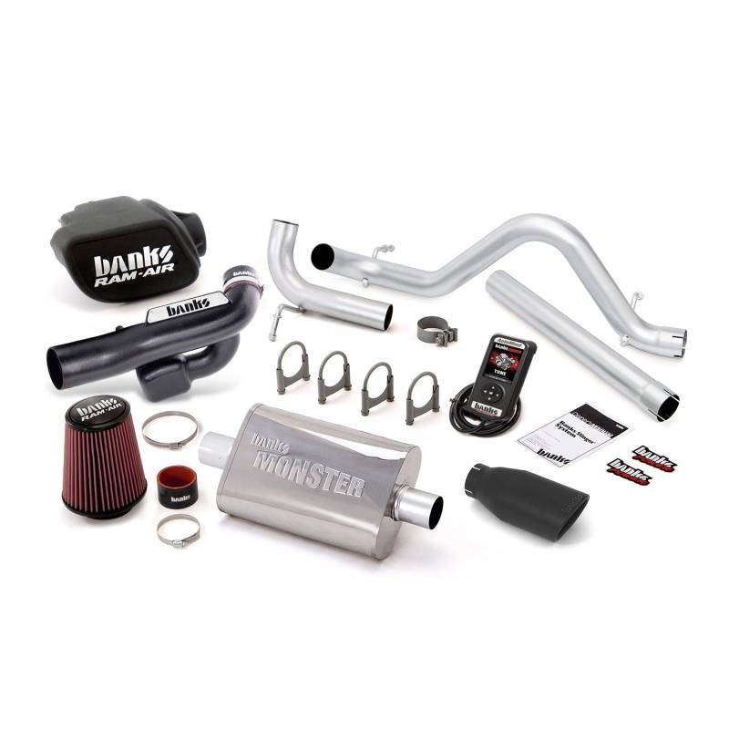 Banks Power - Stinger Bundle Power System W/AutoMind Single Exit Exhaust Black Tip 12-14 Jeep 3.6L Wrangler 4 Door Banks Power