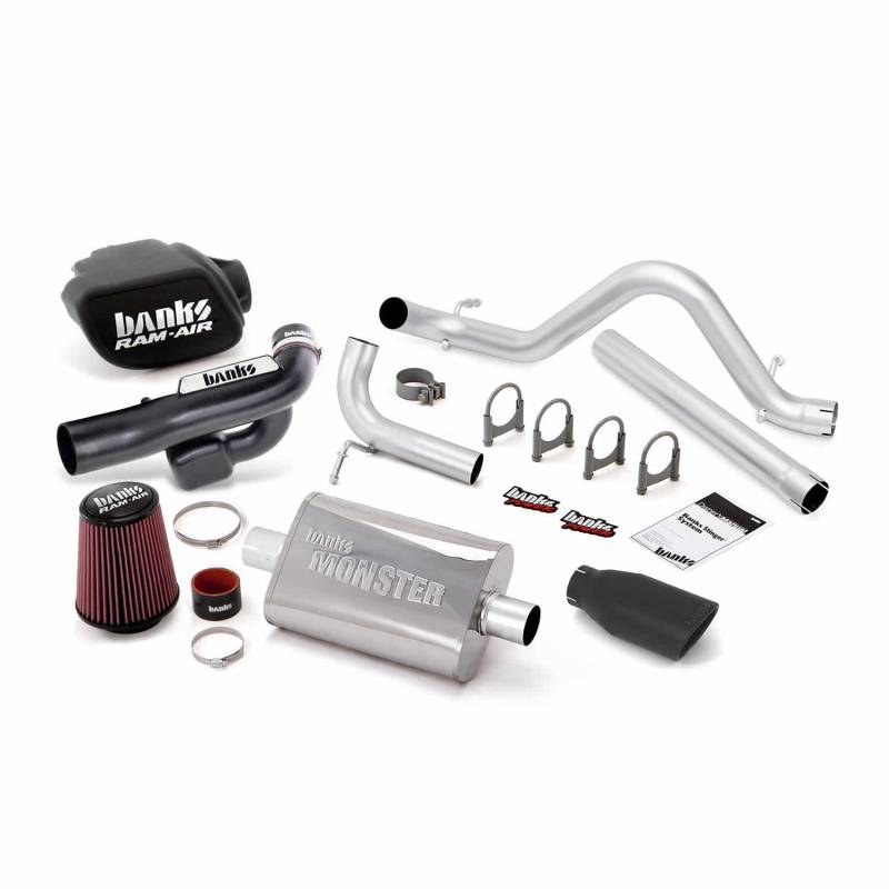 Banks Power - Stinger Bundle Power System No AutoMind W/Single Exit Exhaust Black Tip 12-18 Jeep 3.6L Wrangler JK All 4 Door Banks Power