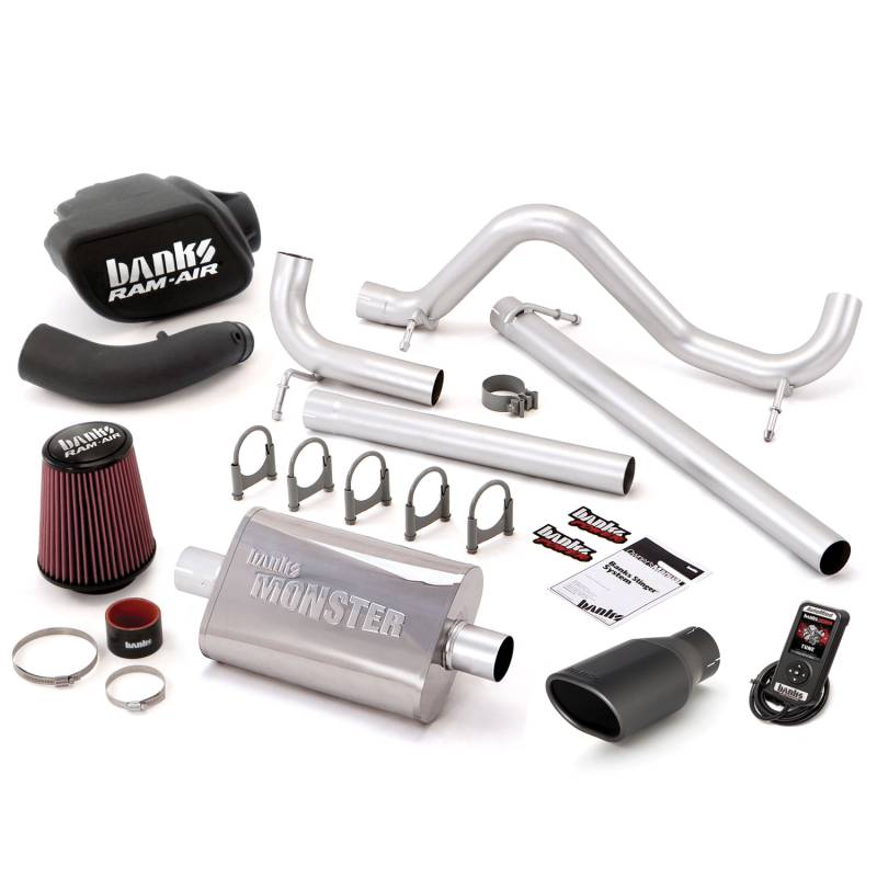 Banks Power - Stinger Bundle Power System W/AutoMind Single Exit Exhaust Black Tip 07-11 Jeep 3.8L Wrangler JK Unlimited 4 Door Banks Power