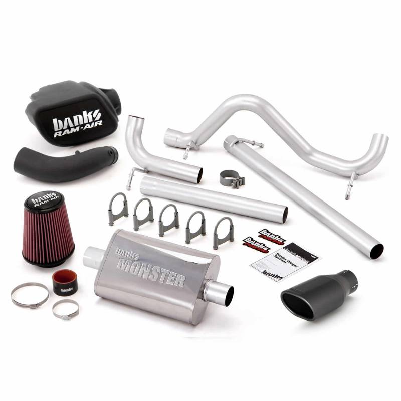 Banks Power - Stinger Bundle Power System No AutoMind W/Single Exit Exhaust Black Tip 07-11 Jeep 3.8L Wrangler JK Unlimited 4 Door Banks Power