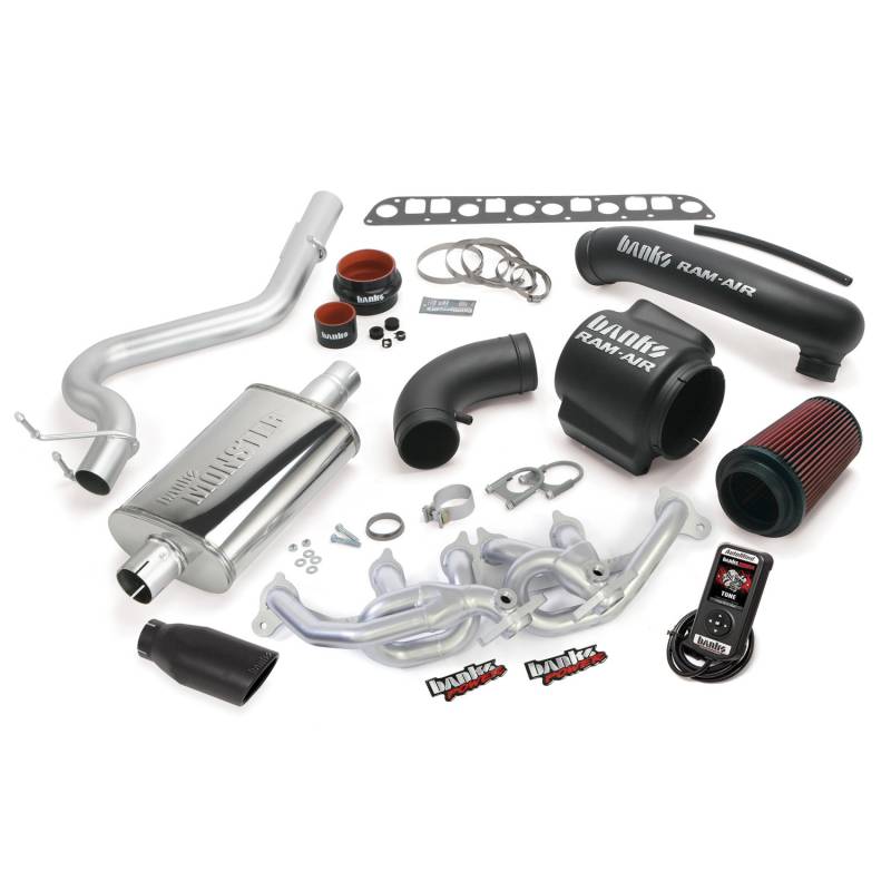 Banks Power - PowerPack Bundle Complete Power System W/AutoMind Programmer Black Tip 04-06 Jeep 4.0L Wrangler Unlimited LJ Banks Power