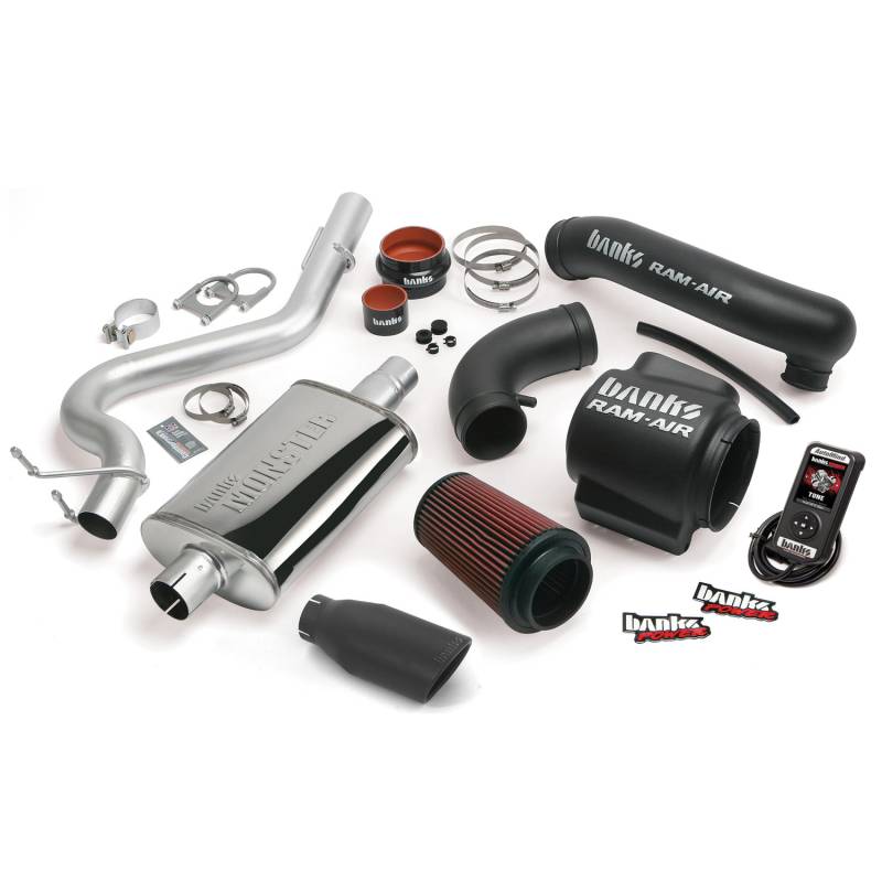 Banks Power - Stinger Bundle Power System W/Single Exit Exhaust Black Tip 04-06 Jeep 4.0L Wrangler Unlimited Banks Power