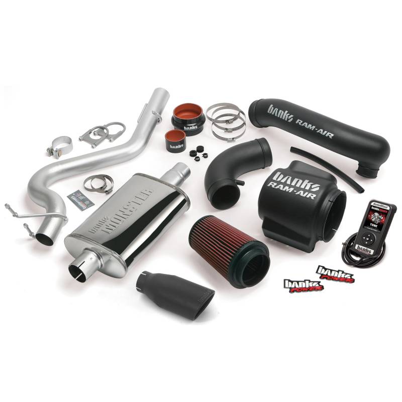 Banks Power - Stinger Bundle Power System W/Single Exit Exhaust Black Tip 98-99 Jeep 4.0L Wrangler Banks Power