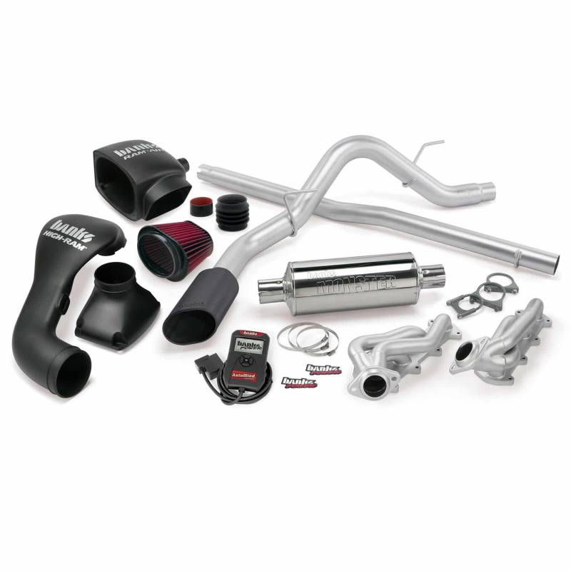 Banks Power - PowerPack Bundle Complete Power System W/Single Exit Exhaust Black Tip 06-08 Ford 5.4L F-150 CCMB Banks Power