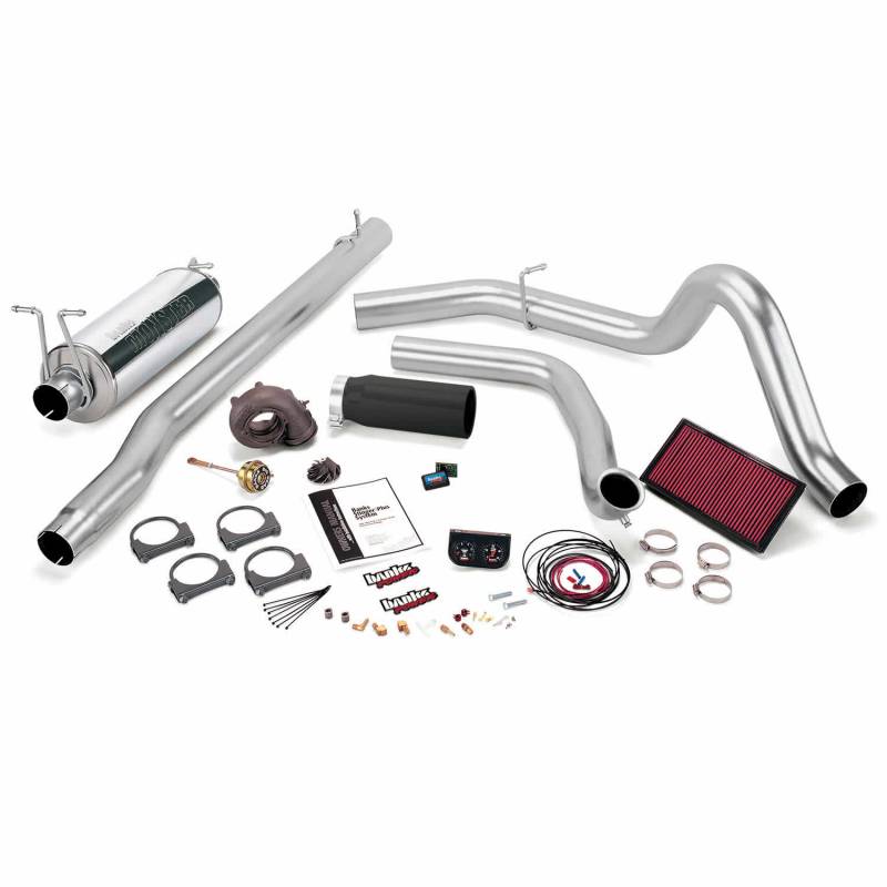 Banks Power - Stinger Plus Bundle Power System W/Single Exit Exhaust Black Tip 99 Ford 7.3L F250/F350 Manual Transmission Banks Power