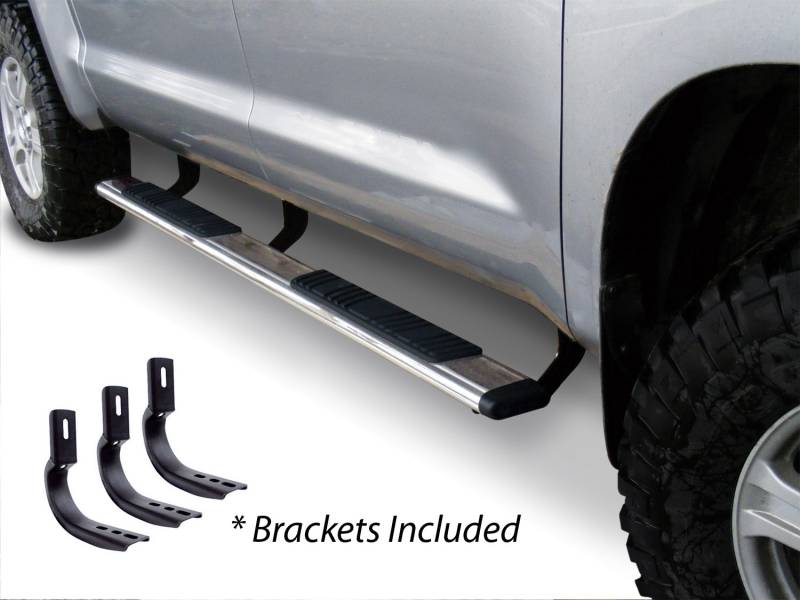 Go Rhino - Go Rhino 5" OE Xtreme Low Profile Side Steps w Brackets Kit - Stainless - Double Cab  685443580PS