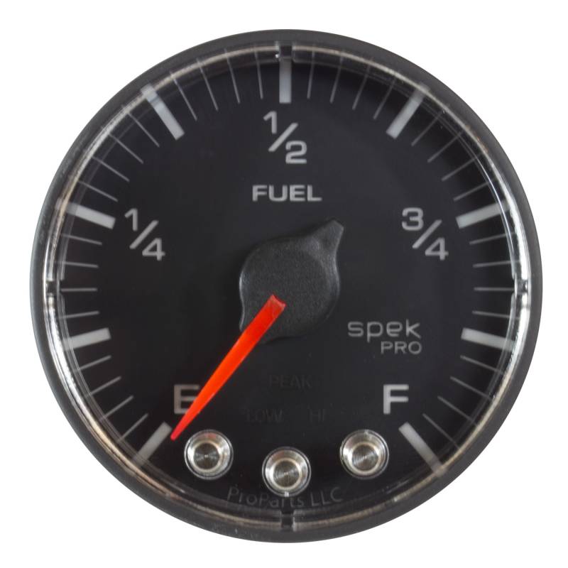 AutoMeter - AutoMeter GAUGE, FUEL LEVEL, 2 1/16" , 0-270O PROGRAMMABLE, BLK/BLK, SPEK-PRO P312328