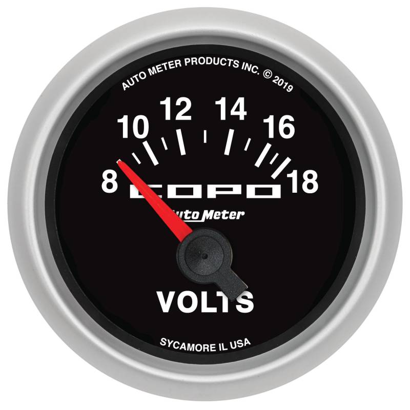 AutoMeter - AutoMeter GAUGE, VOLTMETER, 2 1/16", 18V, ELECTRIC, COPO 880874