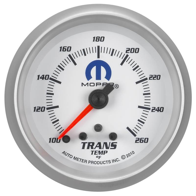 AutoMeter - AutoMeter GAUGE,TRANS TEMP,2 5/8",260 Degrees F,STEPPER MOTOR W/ PEAK & WARN,WHITE,MOPAR 880359