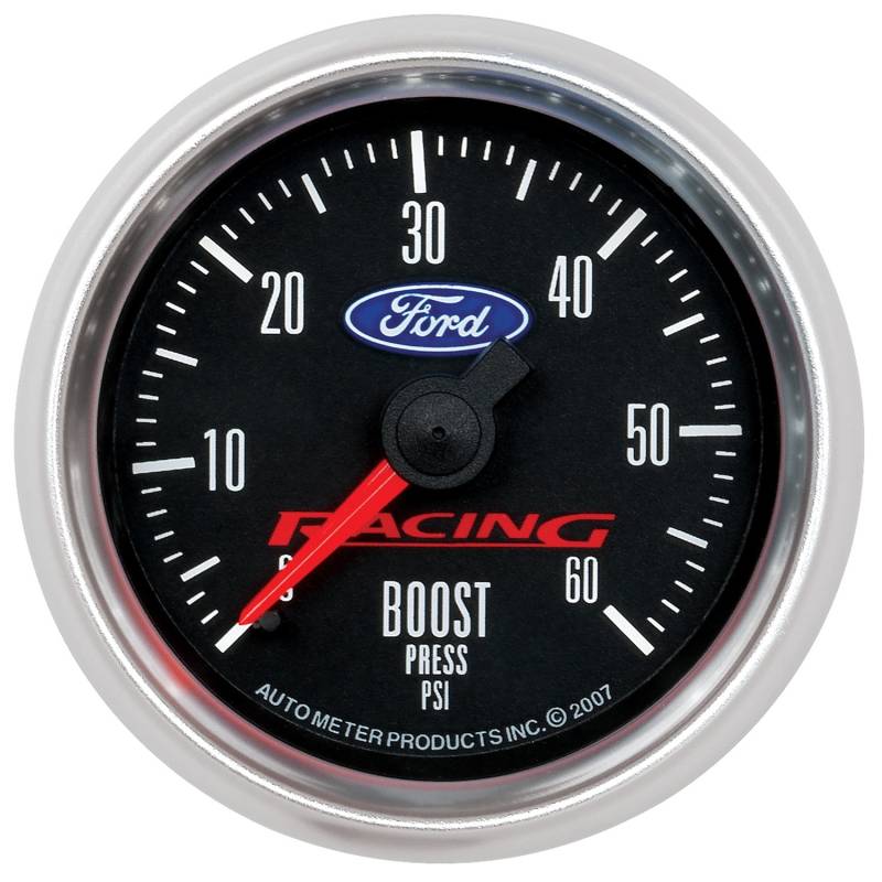 AutoMeter - AutoMeter GAUGE, BOOST, 2 1/16" , 60PSI, MECHANICAL, FORD RACING 880106