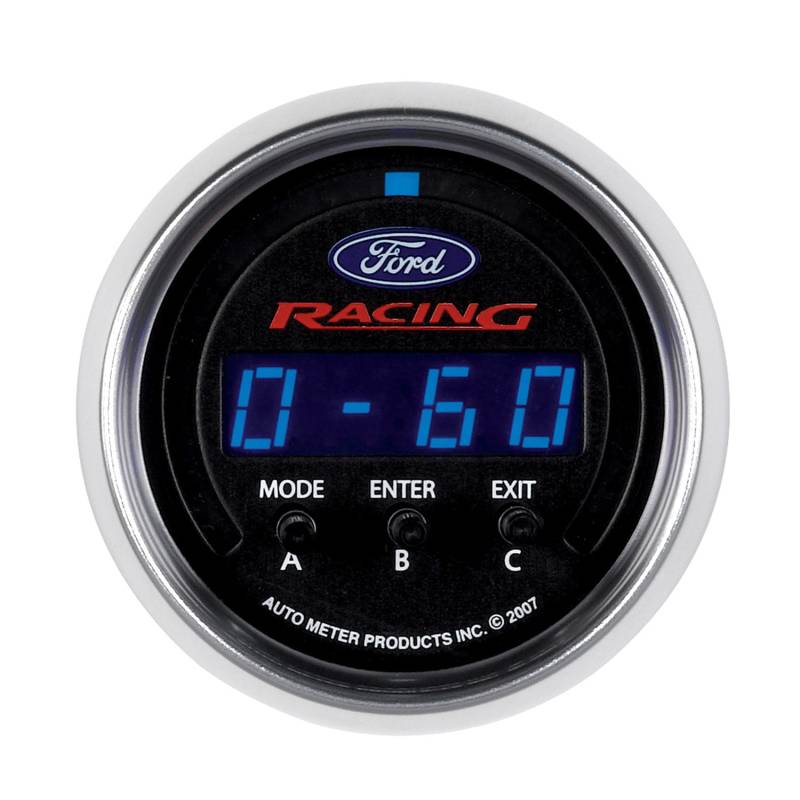 AutoMeter - AutoMeter GAUGE, PERF METER, 2 1/16", 1/4 MILE/HP/0-60/60-0/G FORCES, DIGITAL, FORD RACING 880089