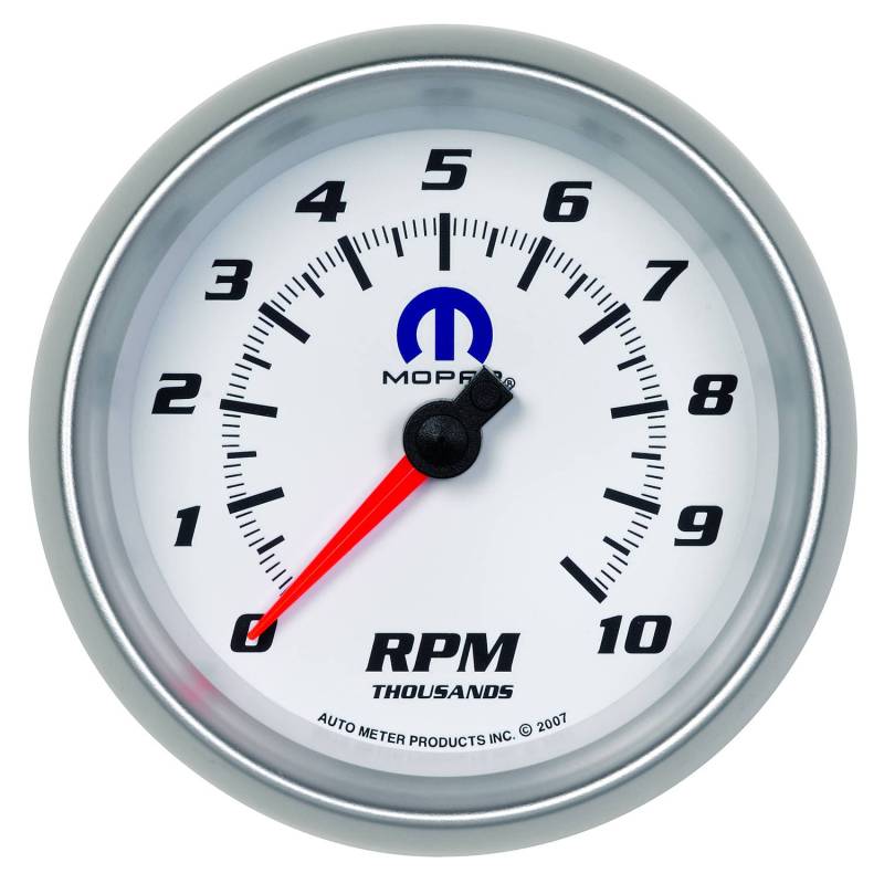 AutoMeter - AutoMeter GAUGE, TACHOMETER, 3 3/8" , 10K RPM, IN-DASH, WHITE, MOPAR 880038