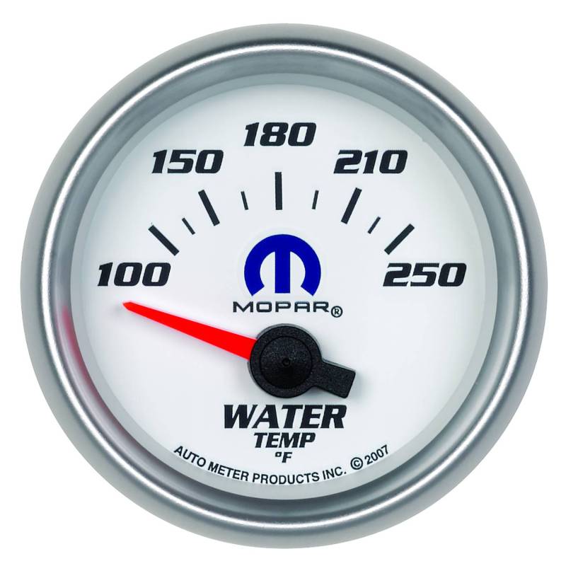 AutoMeter - AutoMeter GAUGE, WATER TEMP, 2 1/16" , 100-250 Degrees F, ELECTRIC, WHITE, MOPAR 880030