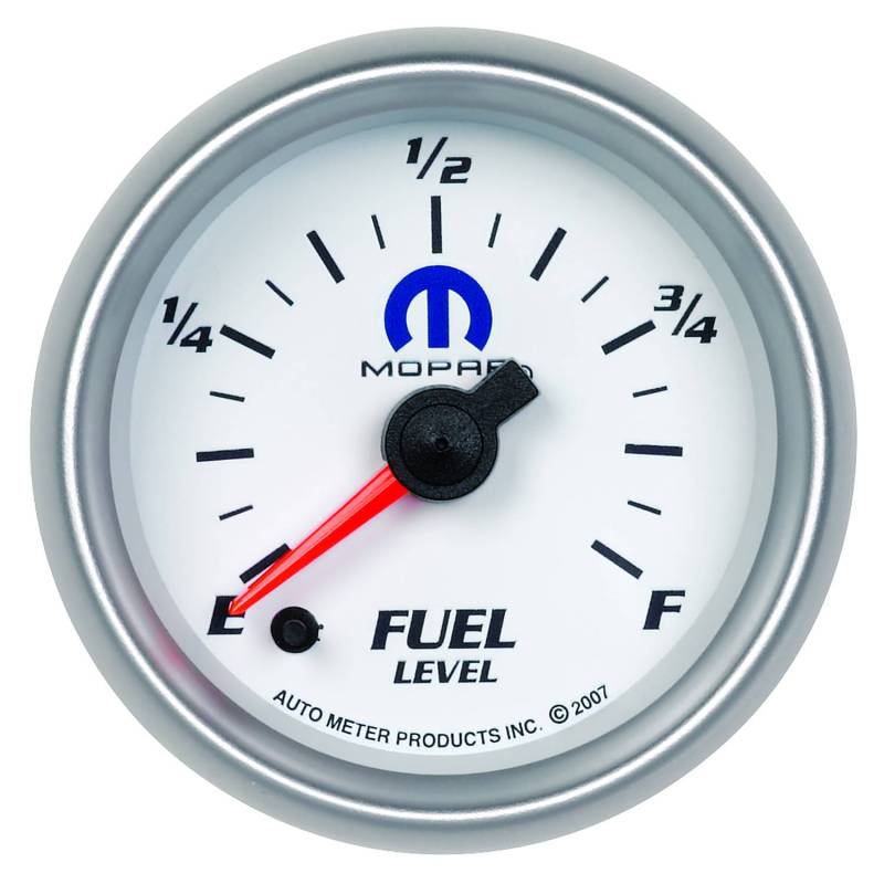 AutoMeter - AutoMeter GAUGE, FUEL LEVEL, 2 1/16" , 0-280O PROGRAMMABLE, WHITE, MOPAR 880027