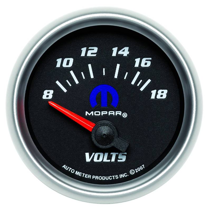 AutoMeter - AutoMeter GAUGE, VOLTMETER, 2 1/16" , 18V, ELECTRIC, BLACK, MOPAR 880021