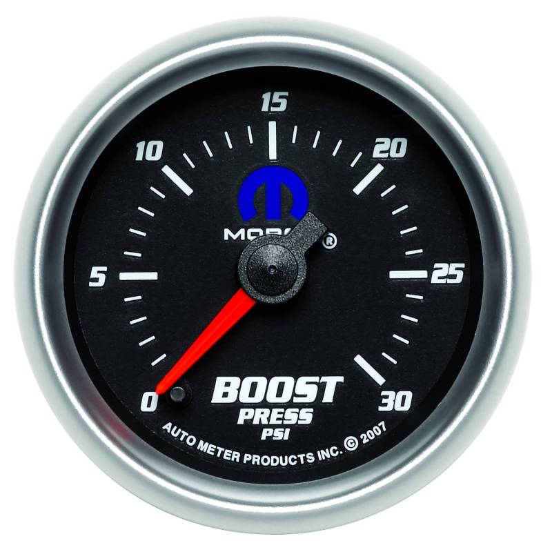 AutoMeter - AutoMeter GAUGE, BOOST, 2 1/16" , 30PSI, DIGITAL STEPPER MOTOR, BLACK, MOPAR 880020