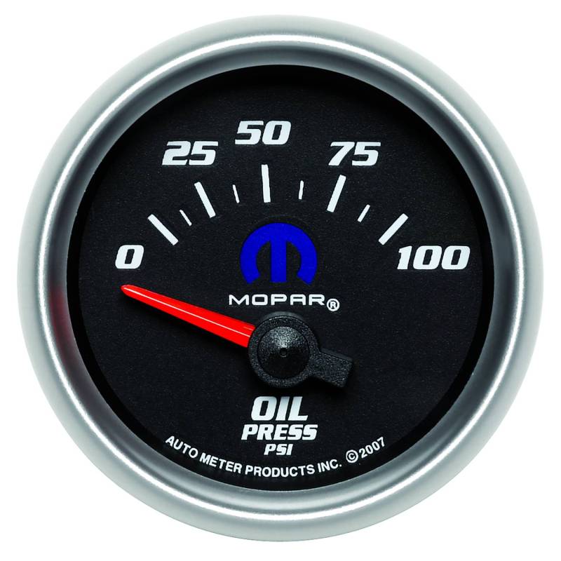 AutoMeter - AutoMeter GAUGE, OIL PRESSURE, 2 1/16" , 100PSI, ELECTRIC, BLACK, MOPAR 880015