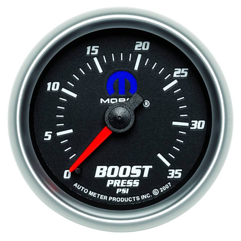 AutoMeter - AutoMeter GAUGE, BOOST, 2 1/16" , 35PSI, MECHANICAL, BLACK, MOPAR 880011