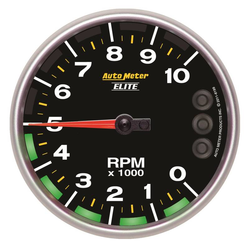 AutoMeter - AutoMeter GAUGE,TACH,5",10K RPM,CARBON FIBER,W/ PIT ROAD LIGHTS & PEAK,NASCAR CAN 8199-05702