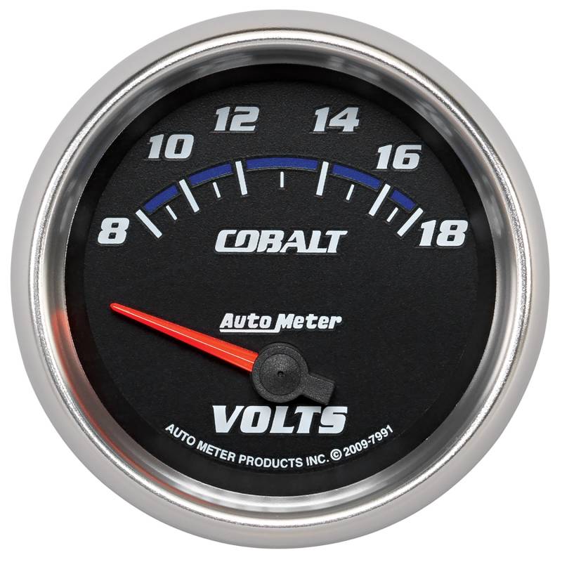 AutoMeter - AutoMeter GAUGE, VOLTMETER, 2 5/8" , 18V, ELECTRIC, COBALT 7991