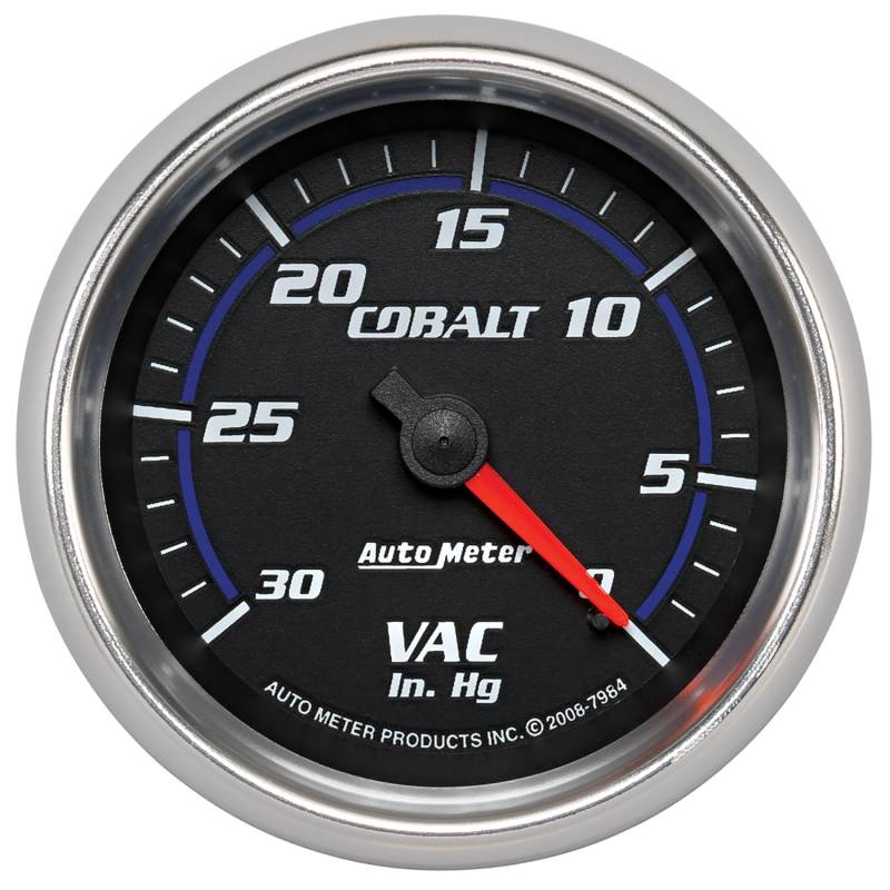 AutoMeter - AutoMeter GAUGE, VACUUM, 2 5/8" , 30INHG, MECHANICAL, COBALT 7984