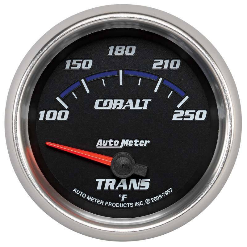 AutoMeter - AutoMeter GAUGE, TRANSMISSION TEMP, 2 5/8" , 100-250 Degrees F, ELECTRIC, COBALT 7957