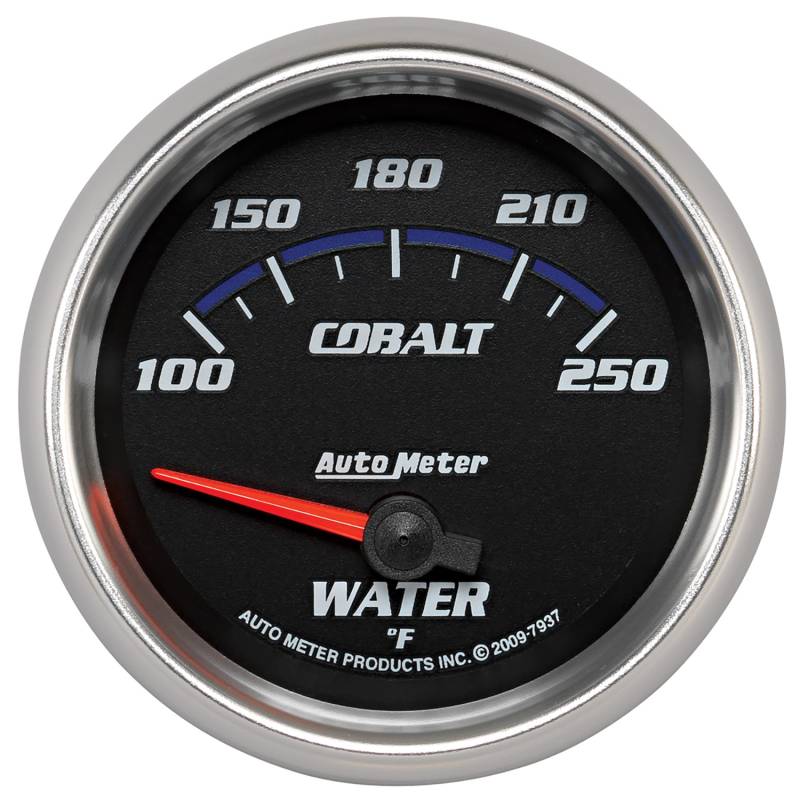 AutoMeter - AutoMeter GAUGE, WATER TEMP, 2 5/8" , 100-250 Degrees F, ELECTRIC, COBALT 7937