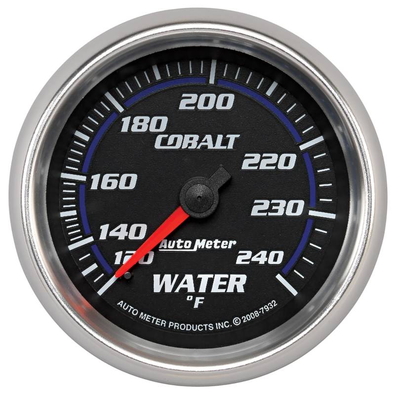 AutoMeter - AutoMeter GAUGE, WATER TEMP, 2 5/8" , 120-240 Degrees F, MECHANICAL, COBALT 7932