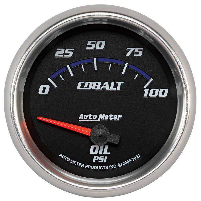 AutoMeter - AutoMeter GAUGE, OIL PRESSURE, 2 5/8" , 100PSI, ELECTRIC, COBALT 7927