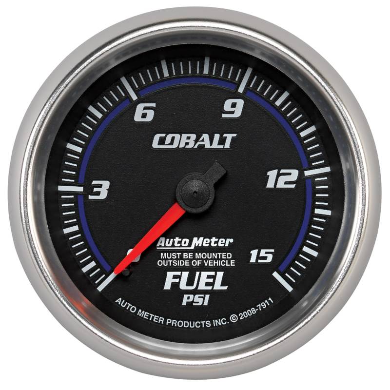 AutoMeter - AutoMeter GAUGE, FUEL PRESSURE, 2 5/8" , 15PSI, MECHANICAL, COBALT 7911