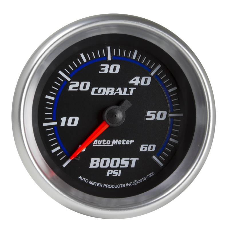 AutoMeter - AutoMeter GAUGE, BOOST, 2 5/8" , 60PSI, MECHANICAL, COBALT 7905