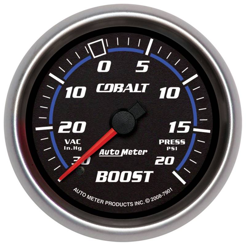 AutoMeter - AutoMeter GAUGE, VAC/BOOST, 2 5/8" , 30INHG-20PSI, MECHANICAL, COBALT 7901