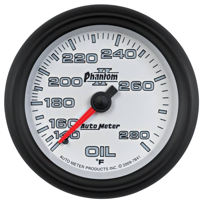 AutoMeter - AutoMeter GAUGE, OIL TEMP, 2 5/8" , 140-280 Degrees F, MECHANICAL, PHANTOM II 7841