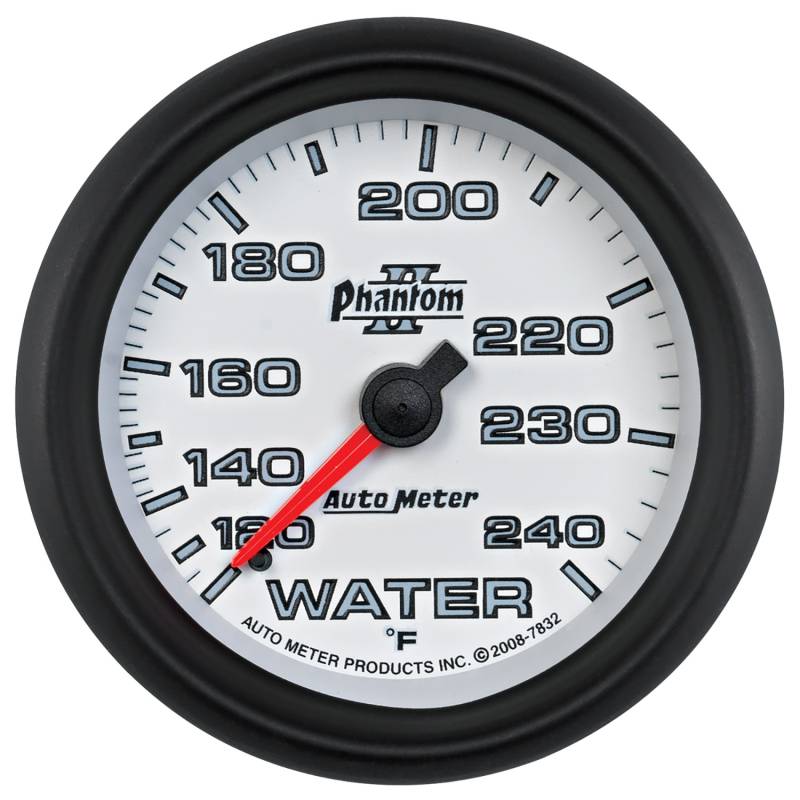 AutoMeter - AutoMeter GAUGE, WATER TEMP, 2 5/8" , 120-240 Degrees F, MECHANICAL, PHANTOM II 7832