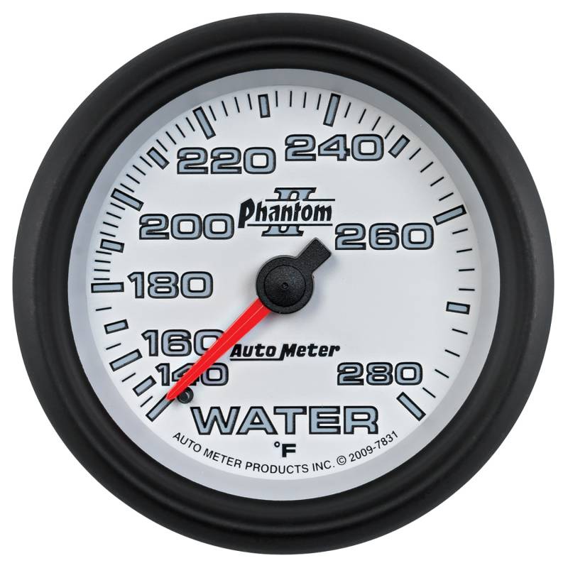 AutoMeter - AutoMeter GAUGE, WATER TEMP, 2 5/8" , 140-280 Degrees F, MECHANICAL, PHANTOM II 7831