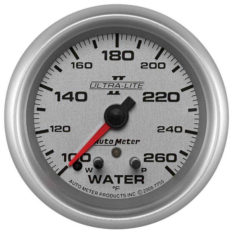 AutoMeter - AutoMeter GAUGE,WATER TEMP,2 5/8",260 Degrees F,STEPPER MOTOR W/ PEAK & WARN,ULTRA-LITE II 7755