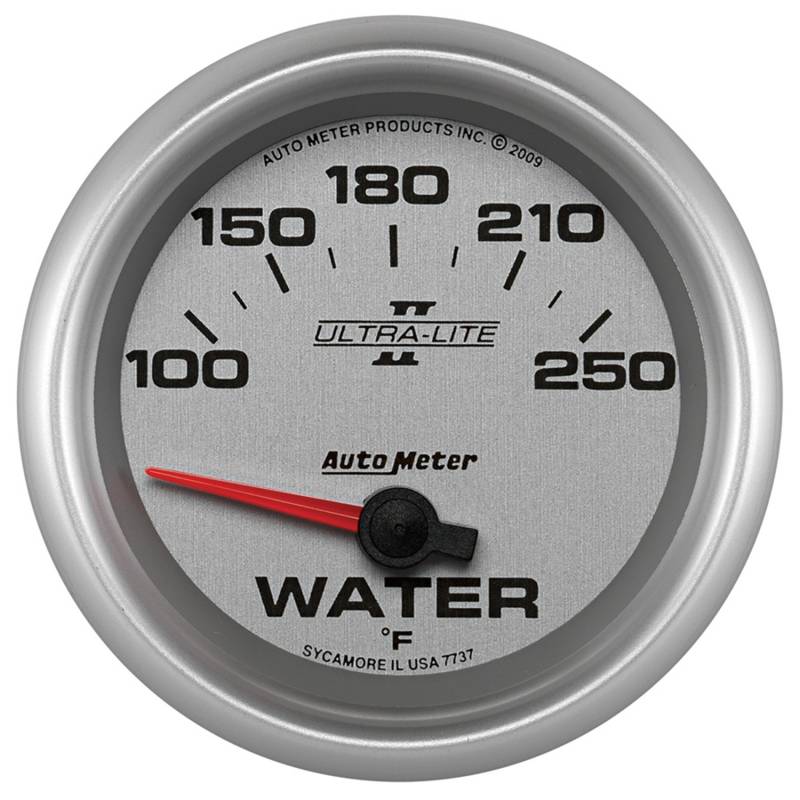 AutoMeter - AutoMeter GAUGE, WATER TEMP, 2 5/8" , 100-250 Degrees F, ELECTRIC, ULTRA-LITE II 7737