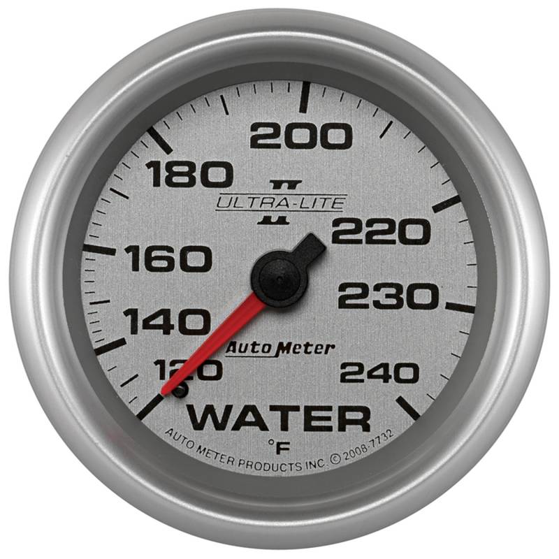 AutoMeter - AutoMeter GAUGE, WATER TEMP, 2 5/8" , 120-240 Degrees F, MECHANICAL, ULTRA-LITE II 7732