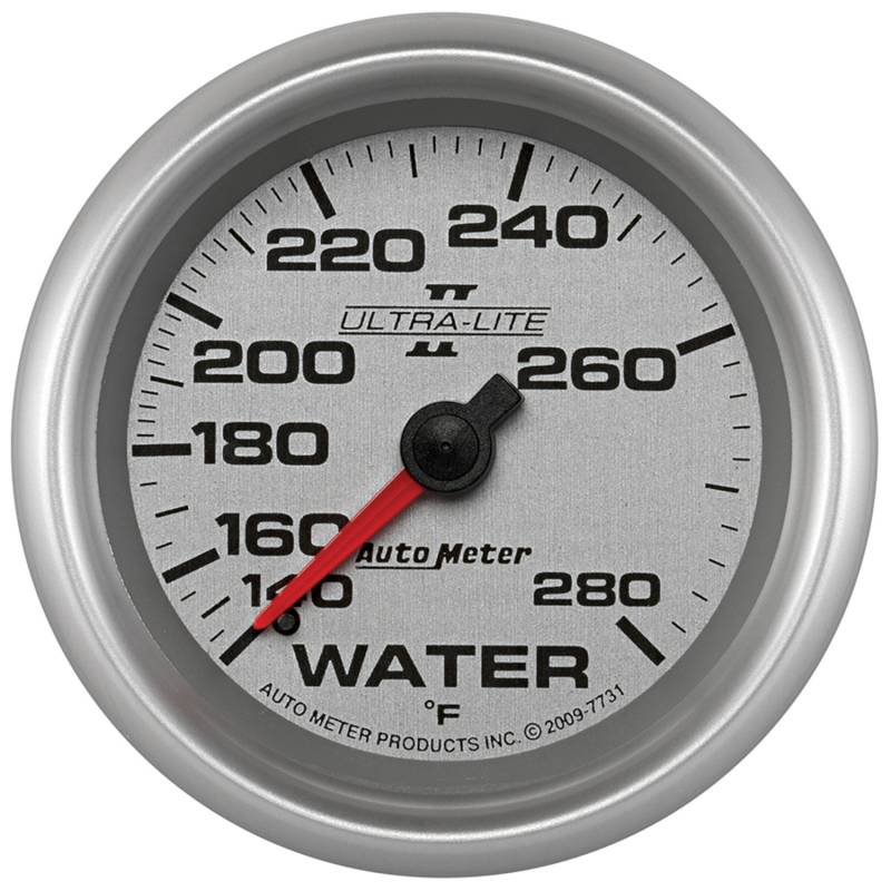 AutoMeter - AutoMeter GAUGE, WATER TEMP, 2 5/8" , 140-280 Degrees F, MECHANICAL, ULTRA-LITE II 7731