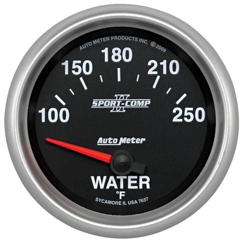 AutoMeter - AutoMeter GAUGE, WATER TEMP, 2 5/8" , 100-250 Degrees F, ELECTRIC, SPORT-COMP II 7637