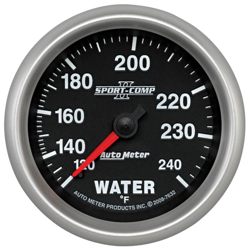 AutoMeter - AutoMeter GAUGE, WATER TEMP, 2 5/8" , 120-240 Degrees F, MECHANICAL, SPORT-COMP II 7632