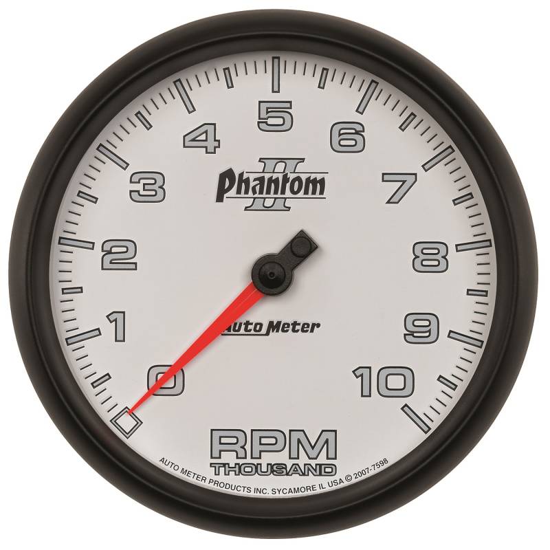 AutoMeter - AutoMeter GAUGE, TACHOMETER, 5" , 10K RPM, IN-DASH, PHANTOM II 7598