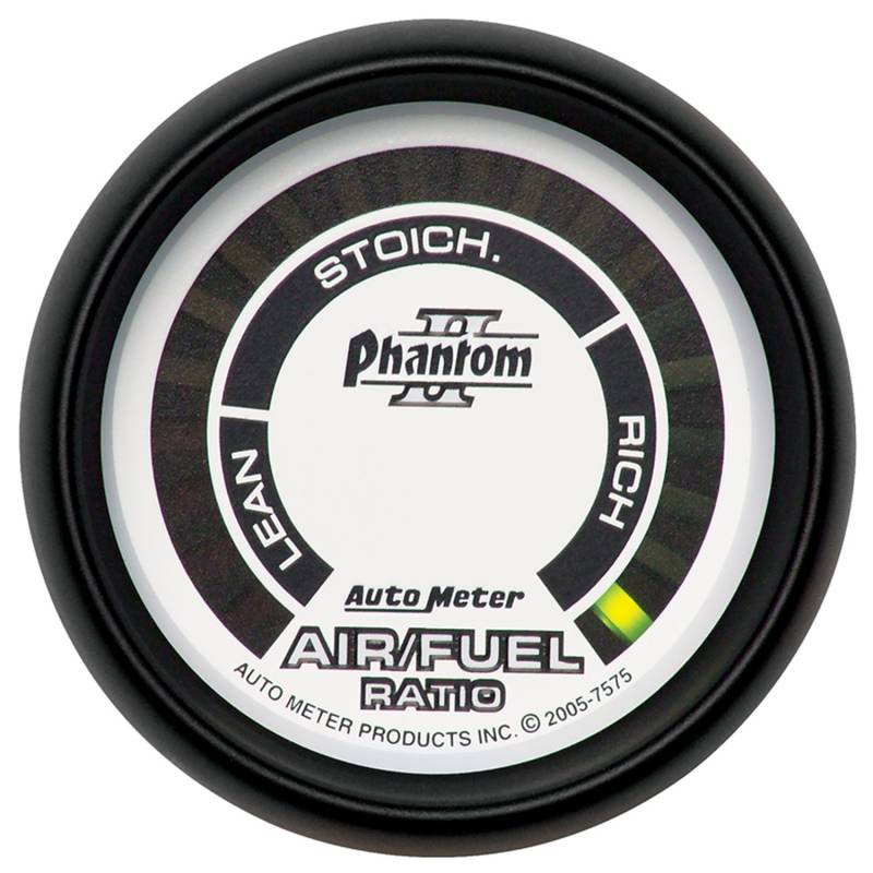 AutoMeter - AutoMeter GAUGE, AIR/FUEL RATIO-NARROWBAND, 2 1/16" , LEAN-RICH, LED ARRAY, PHANTOM II 7575