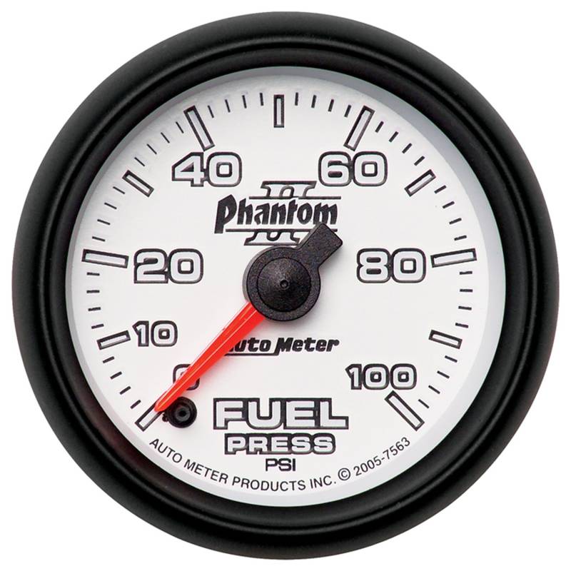 AutoMeter - AutoMeter GAUGE, FUEL PRESSURE, 2 1/16" , 100PSI, DIGITAL STEPPER MOTOR, PHANTOM II 7563