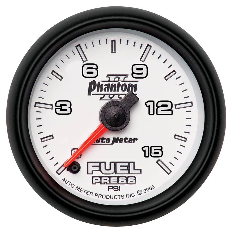 AutoMeter - AutoMeter GAUGE, FUEL PRESSURE, 2 1/16" , 15PSI, DIGITAL STEPPER MOTOR, PHANTOM II 7561