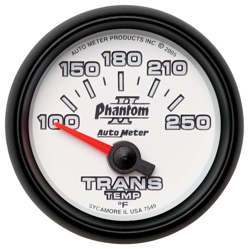 AutoMeter - AutoMeter GAUGE, TRANSMISSION TEMP, 2 1/16" , 100-250 Degrees F, ELECTRIC, PHANTOM II 7549