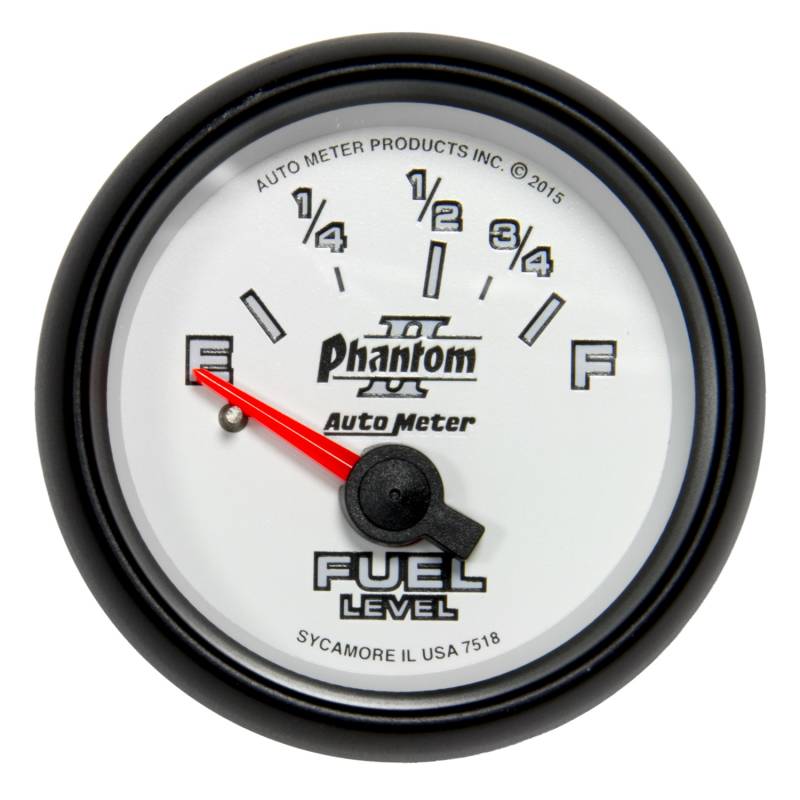 AutoMeter - AutoMeter GAUGE, FUEL LEVEL, 2 1/16" , 16OE TO 158OF, ELEC, PHANTOM II 7518