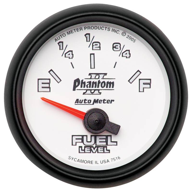 AutoMeter - AutoMeter GAUGE, FUEL LEVEL, 2 1/16" , 240OE TO 33OF, ELEC, PHANTOM II 7516