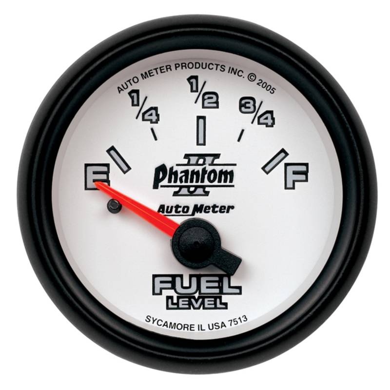 AutoMeter - AutoMeter GAUGE, FUEL LEVEL, 2 1/16" , 0OE TO 90OF, ELEC, PHANTOM II 7513